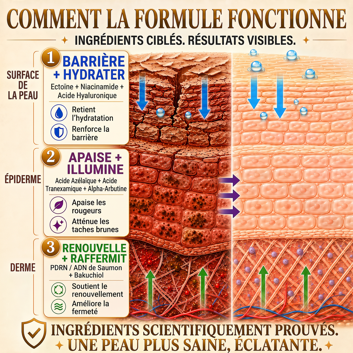 ✨ HISKIN® Technologie Avancée de Renouvellement Cellulaire  Une formule innovante qui agit au cœur de la peau pour soutenir le renouvellement cutané et aider votre peau à retrouver une apparence plus jeune, lisse et éclatante.