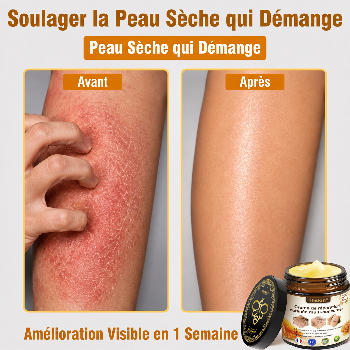 ✨ HISKIN® Technologie Avancée de Renouvellement Cellulaire  Une formule innovante qui agit au cœur de la peau pour soutenir le renouvellement cutané et aider votre peau à retrouver une apparence plus jeune, lisse et éclatante.
