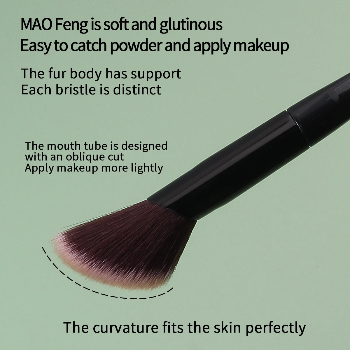 1/2PCS  soft bevel blush brush, highlight brush, contour brush, and smudge brush - a multi-purpose makeup brush tool